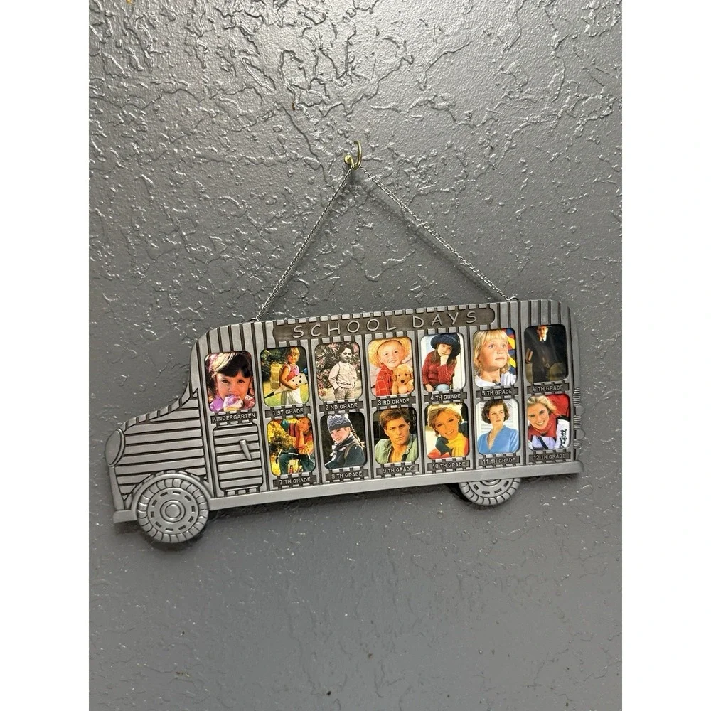 Vintage Metal School Bus Frame 13 Years of School Pictures